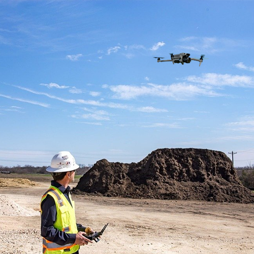construction site nashville, pilot flying drone, aerial commercial real estate
